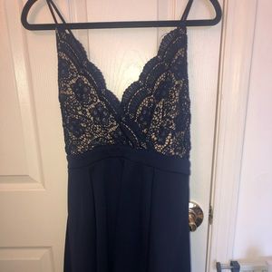 My favorite dress! L French blue with lace dress